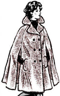 Buttoned Cape with Collar Crochet Pattern Sz 14-20