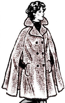 Buttoned Cape with Collar Crochet Pattern Sz 14-20