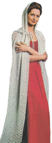 Long Evening Cape with Hood Knitting Pattern