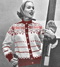 Patterned Fair Isle Cardigan Knitting Pattern 30-36