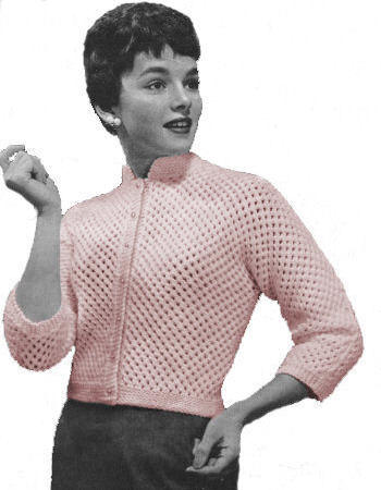 Eyelet Waist Cardigan Knitting Pattern 32-36