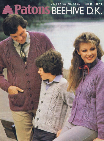 Family Cardigan Sweater Knitting Pattern 28-44