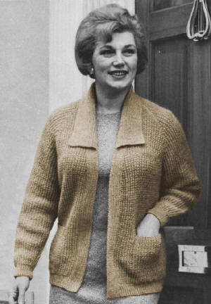 Cardigan Sweater with Collar Knitting Pattern 38-45