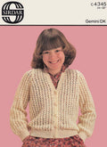 Girls Lacy Cardigan Sweater Knitting Pattern 5-Teen