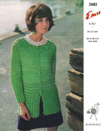 Long Lacy Cardigan Crochet Pattern 34-38