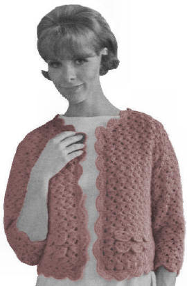 Shell Cardigan Sweater Crochet Pattern Sz S M L