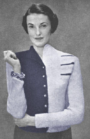 Half-and-half Cardigan Knitting Pattern 32-36
