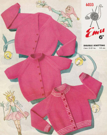 3 Girls Cardigan Sweaters Knitting Pattern 4-6