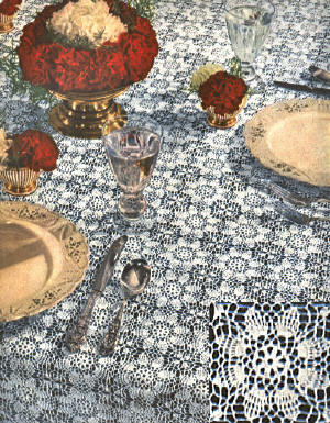 Carnation Motif Tablecloth Crochet Pattern