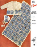 Baby Sweater, Bonnet & Afghan Crochet Pattern Sz 24 mos