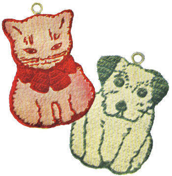 Cat & Dog Trivets or Pot Holders Crochet Pattern