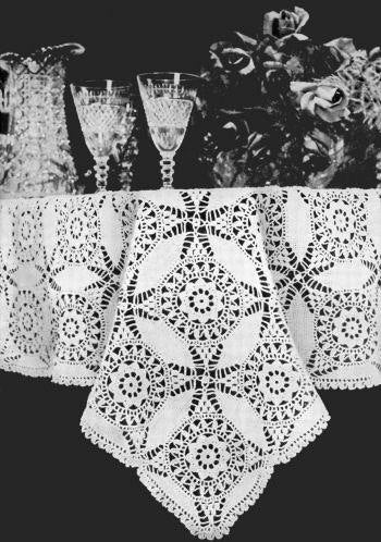 Cathedral Window Motif Tablecloth Crochet Pattern