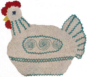 Chicken Trivet or Pot Holder Crochet Pattern