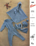 Onesie, Poncho, Helmet & Scarf Knitting Pattern Sz 2-4
