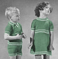 Boys & Girls Sweater, Shorts & Dress Knitting Pattern Sz 2 & 4