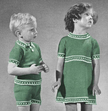 Boys & Girls Sweater, Shorts & Dress Knitting Pattern Sz 2 & 4