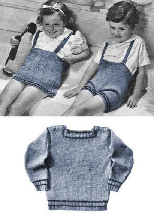Boys & Girls Sweater, Shorts and Skirt Knitting Pattern Sz 3-4 yrs