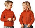 Children Pullover & Cardigan Sweaters Knitting Pattern Sz 4-8