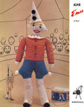 Circus Clown Doll Knitting Pattern 38"