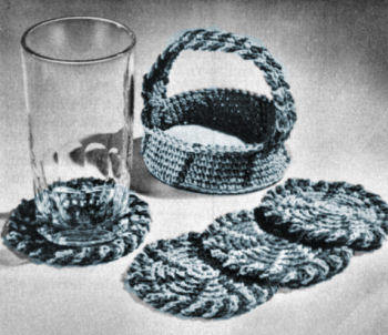 Coasters & Basket Set Crochet Pattern