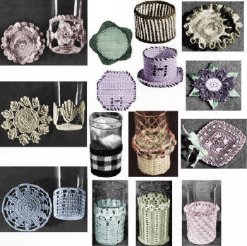 Coasters & Glass Sleeves Lot 18 Crochet Patterns