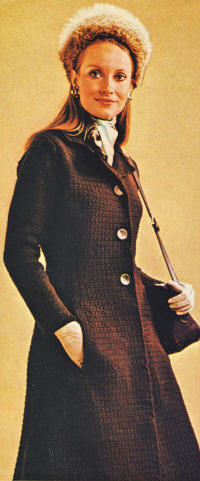 Long Flared Coat Crochet Pattern 34-44