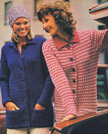 Coat Plain or Striped Knitting Pattern 34-44