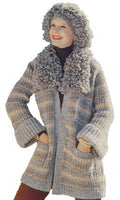 Coat & Hat with Loop Stitch Knitting Pattern 32-38