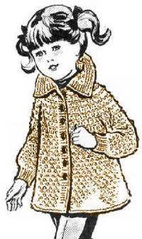 Girls Patterned Coat Knitting Pattern Sz 4-10