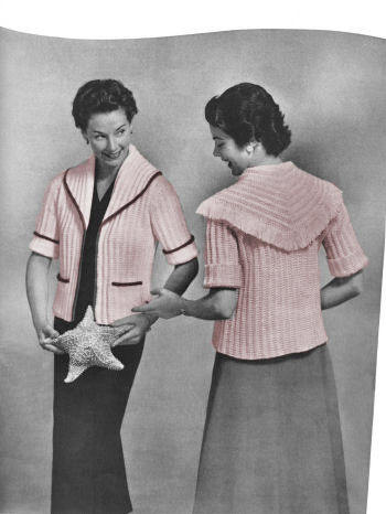 Shawl Collar Jacket Knitting Pattern 32-42