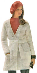 Wrap Sweater Coat Crochet Pattern Sz 8-18
