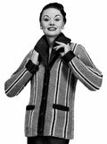 Striped Sweater Jacket Knitting Pattern Sz 14-18