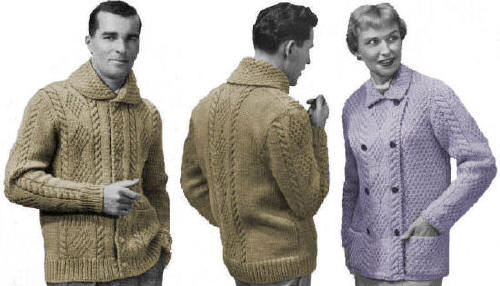 Sweater Jacket Knitting Pattern 32-44