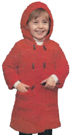 Girls Duffle Coat with Hood Crochet Pattern 1-5