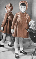 Girls Coat and Bonnet Knitting Pattern Sz 2-6