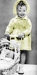 Girls Coat and Bonnet Knitting Pattern Sz 1-3