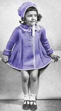 Girls Coat & Bonnet Knitting Pattern Sz 3