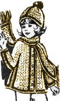 Girls Coat, Hat & Scarf Crochet Pattern 2-12