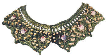 Collar with Sequins & Beads Vintage Crochet Pattern