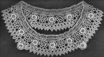 Wheels & Roses Collar Antique Tatting Pattern