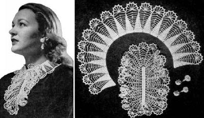 Collar, Jabot & Earrings Vintage Crochet Pattern