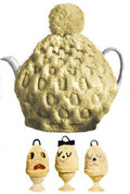 Cable Tea Cozy & Egg Cozies with Faces Knitting Pattern