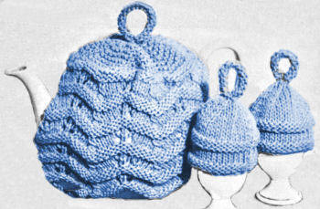 Ripple Tea Cozy & Egg Cozies Knitting Pattern