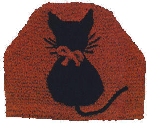Pleated Tea Cozy with Cat Motif Knitting Pattern