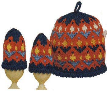 Fair Isle Tea Cozy & Egg Cozies Knitting Pattern