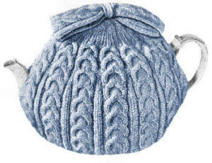 Cable Tea Cozywith Bow Knitting Pattern