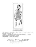 Jacket with Patterned Squares Crochet Pattern Sz 10-16