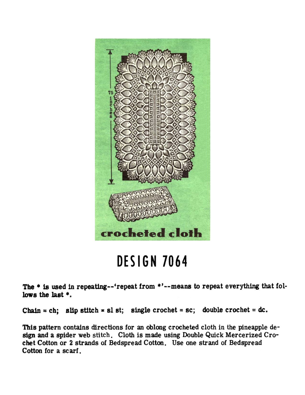 Pineapple Tablecloth & Runner Crochet Pattern