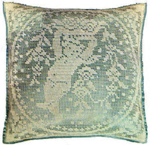 Cherub Cushion Cover Antique Filet Crochet Pattern