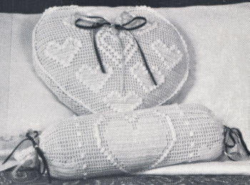 Heart Cushion and Neck Roll Covers Crochet Pattern